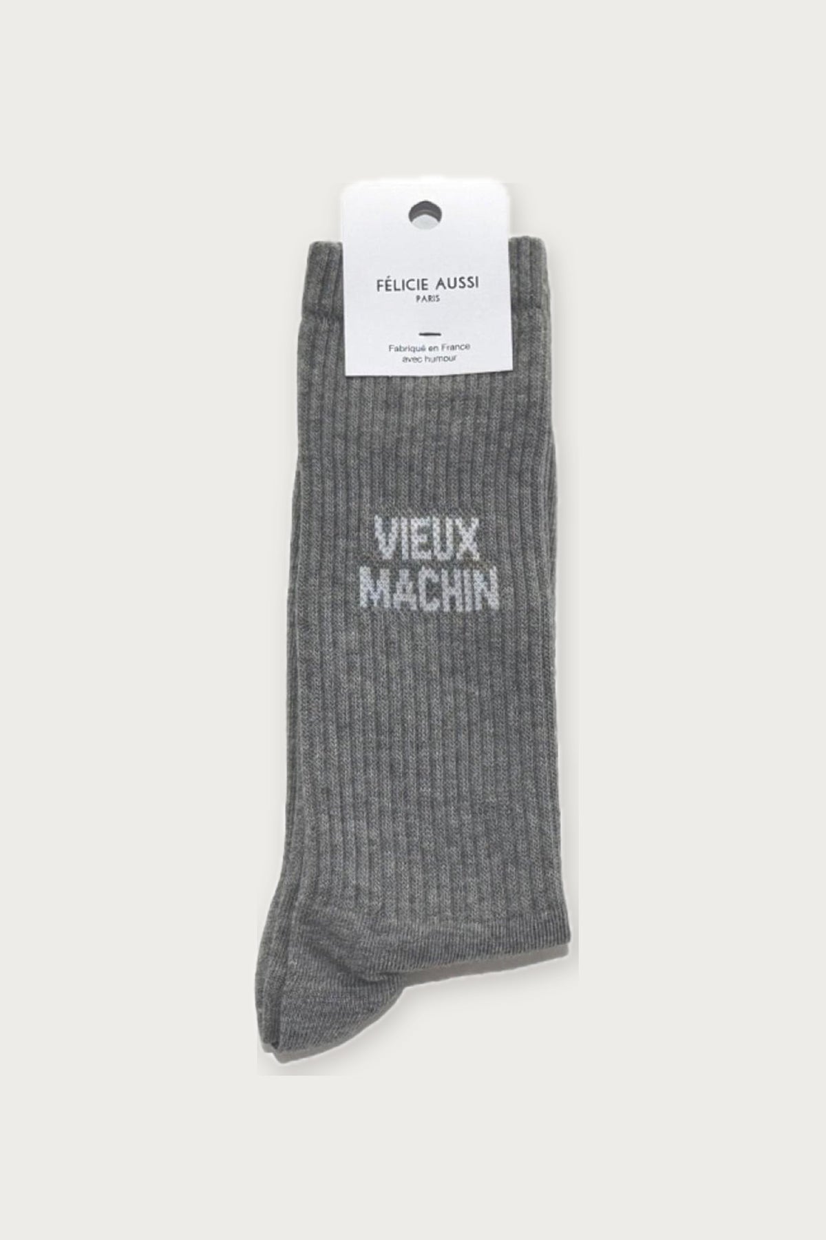 Chaussettes « Vieux machin » — Gris chiné 40/45 — Félicie Aussi | Appart 17 Bruxelles