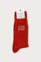 Chaussettes « Le fou du bus » — Rouge 40/45 — Félicie Aussi | Appart 17 Bruxelles
