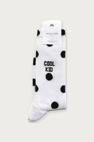 Chaussettes « Cool kid » — Blanc à pois noirs 40/45 — Félicie Aussi | Appart 17 Bruxelles
