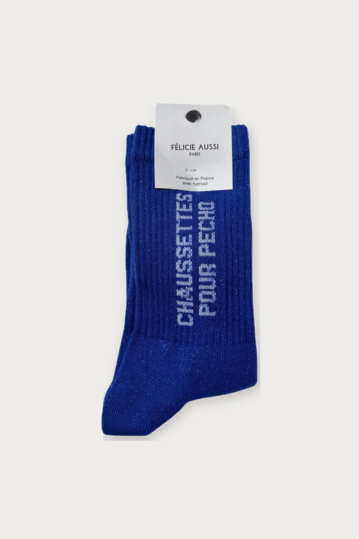 Chaussettes pour pecho bleu paillettes — Félicie Aussi | Appart 17 Bruxelles