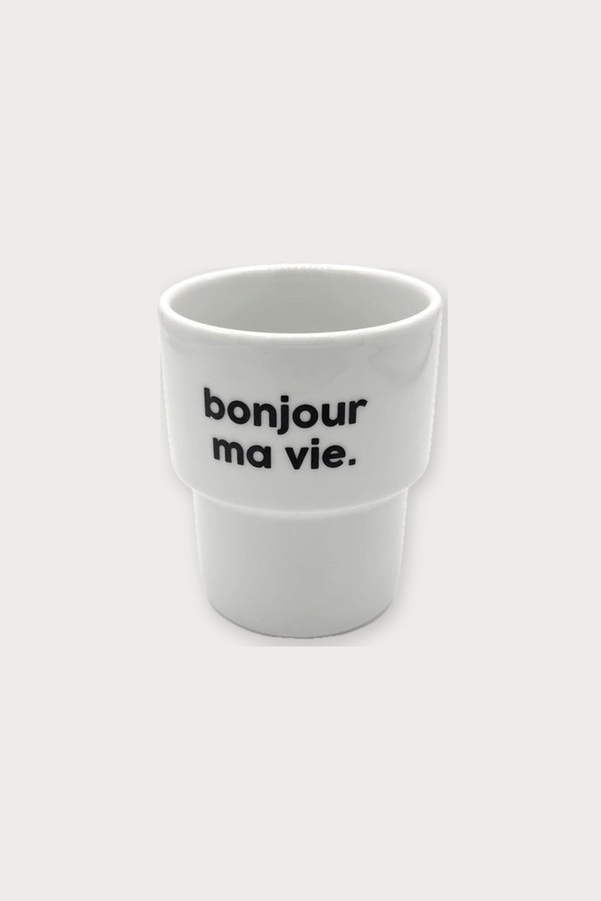 Gobelet « Bonjour ma vie » en porcelaine — Félicie Aussi | Appart 17 Bruxelles