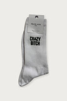 Chaussettes « Crazy Bitch » — Blanc 36/40 — Félicie Aussi | Appart 17 Bruxelles