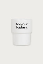 Gobelet « Bonjour Badass » en porcelaine — Félicie Aussi | Appart 17 Bruxelles