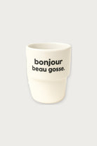 Gobelet « Bonjour beau gosse » en porcelaine — Félicie Aussi | Appart 17 Bruxelles