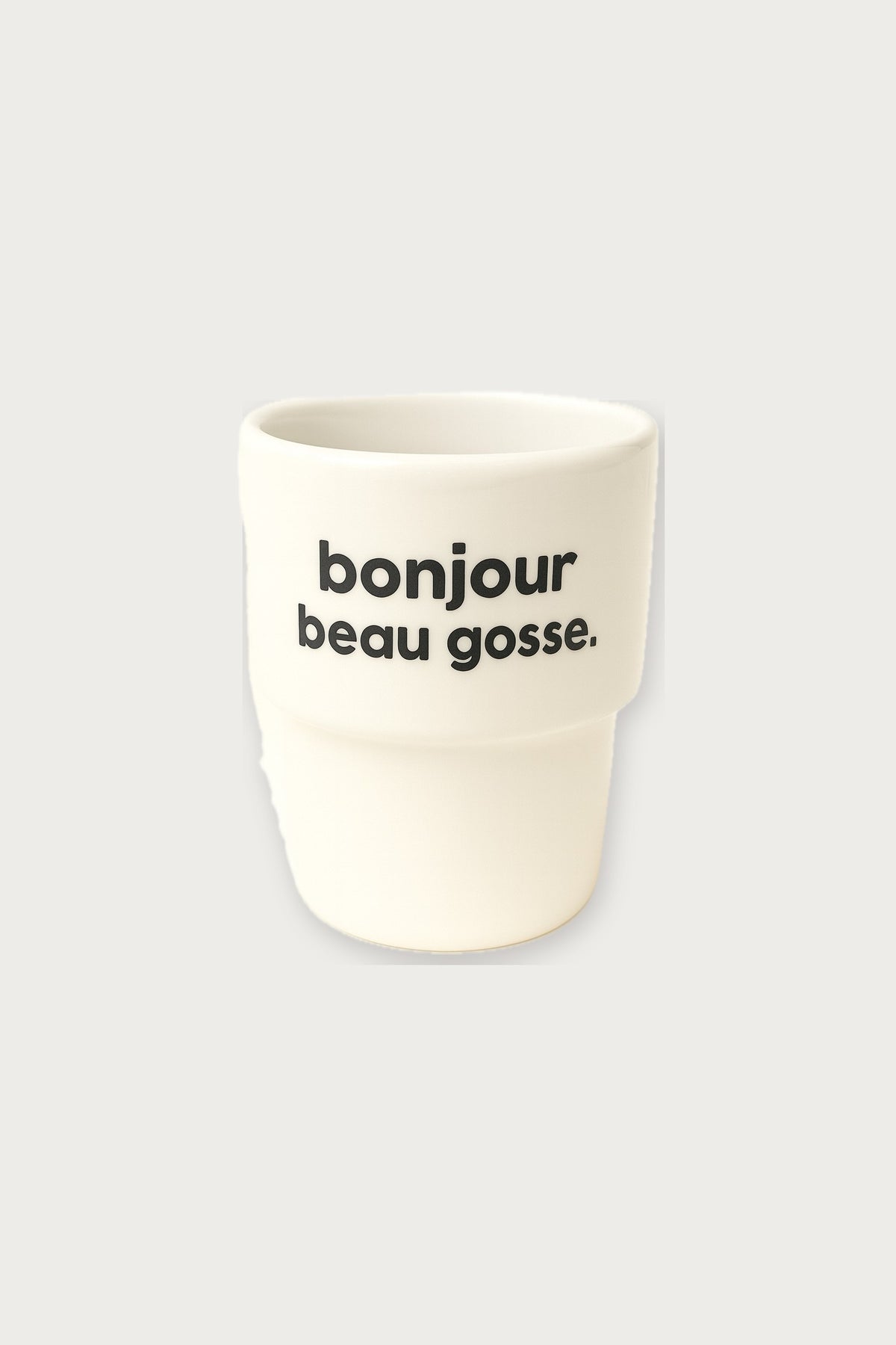 Gobelet « Bonjour beau gosse » en porcelaine — Félicie Aussi | Appart 17 Bruxelles