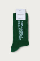 Chaussettes « Qui courent vite » — Vert bouteille 36/40 — Félicie Aussi | Appart 17 Bruxelles