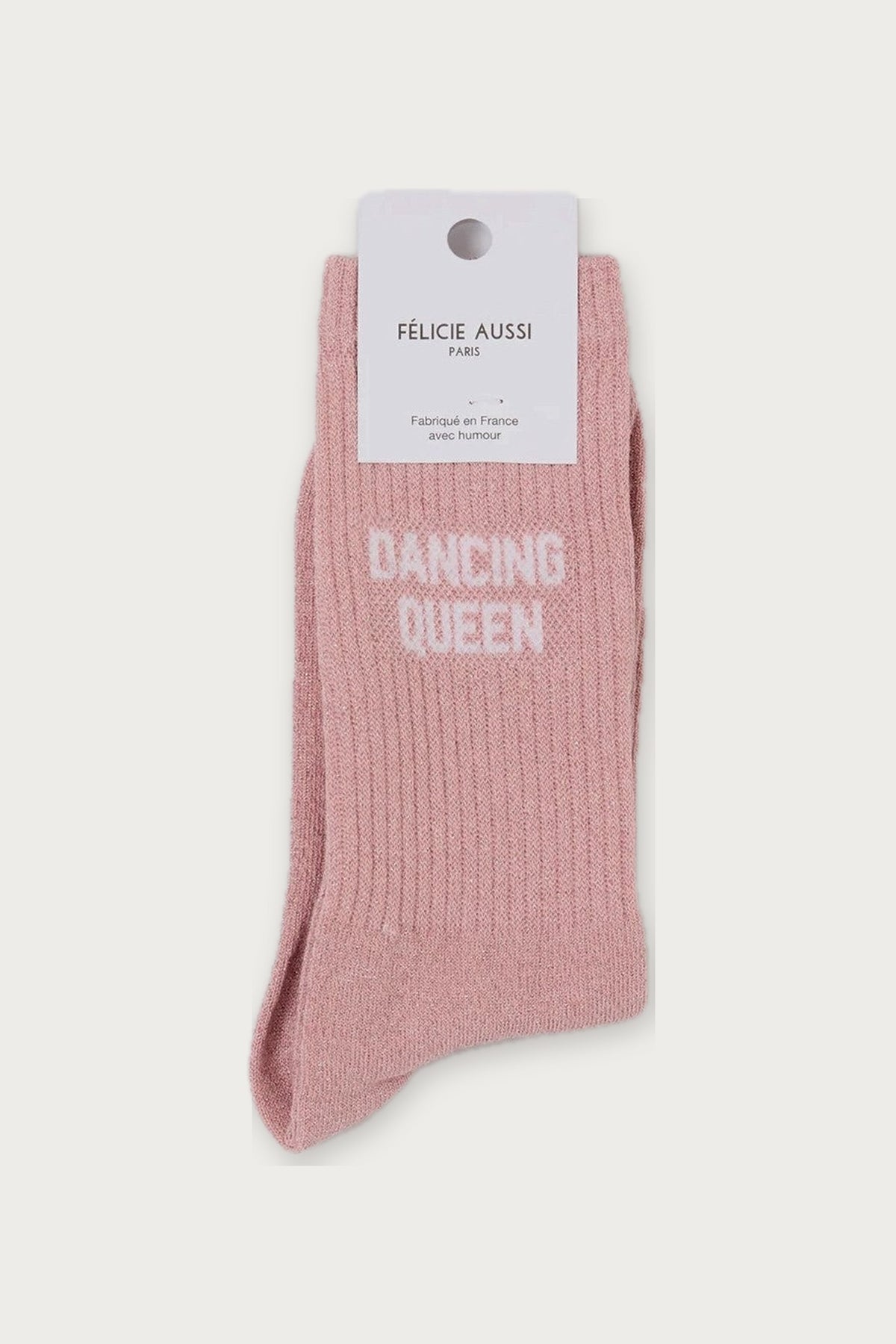 Chaussettes « Dancing Queen » pailletées — Rose ballerine pailleté 36/40 — Félicie Aussi | Appart 17 Bruxelles