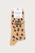 Chaussettes « Casse couille » — Léopard sable 36/40 — Félicie Aussi | Appart 17 Bruxelles