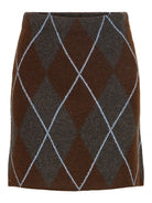 VIARGYLE Jupe courte en maille jacquard argyle — VILA — Dark Grey Melange — packshot 5 | Appart 17 Bruxelles