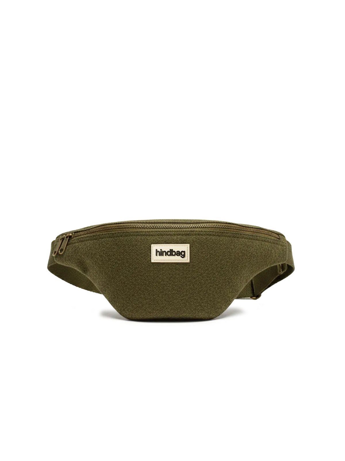 Hindbag Olivia Sac banane d'hiver, tartan ou effet laine — Hindbag — Effet laine khaki — packshot 3 | Appart 17 Bruxelles