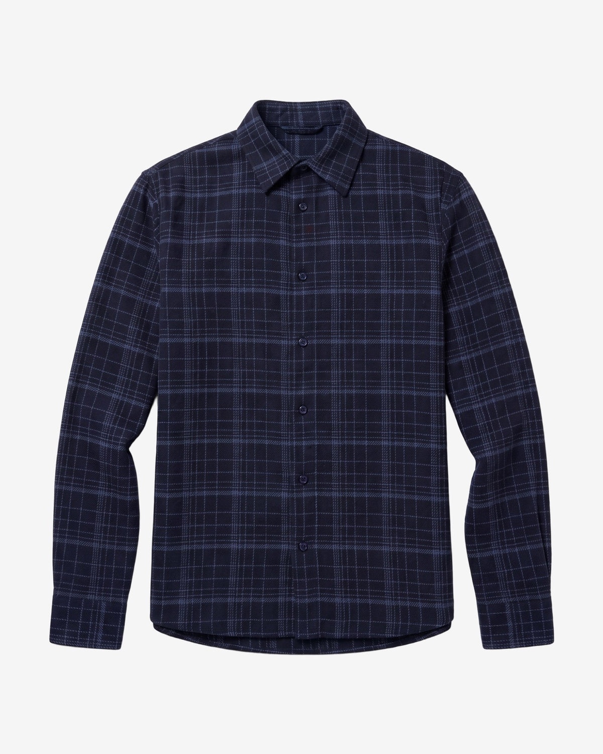 Chemise Dune en laine mérinos à carreaux, coupe regular — KnowledgeCotton Apparel — Navy — packshot 4 | Appart 17 Bruxelles