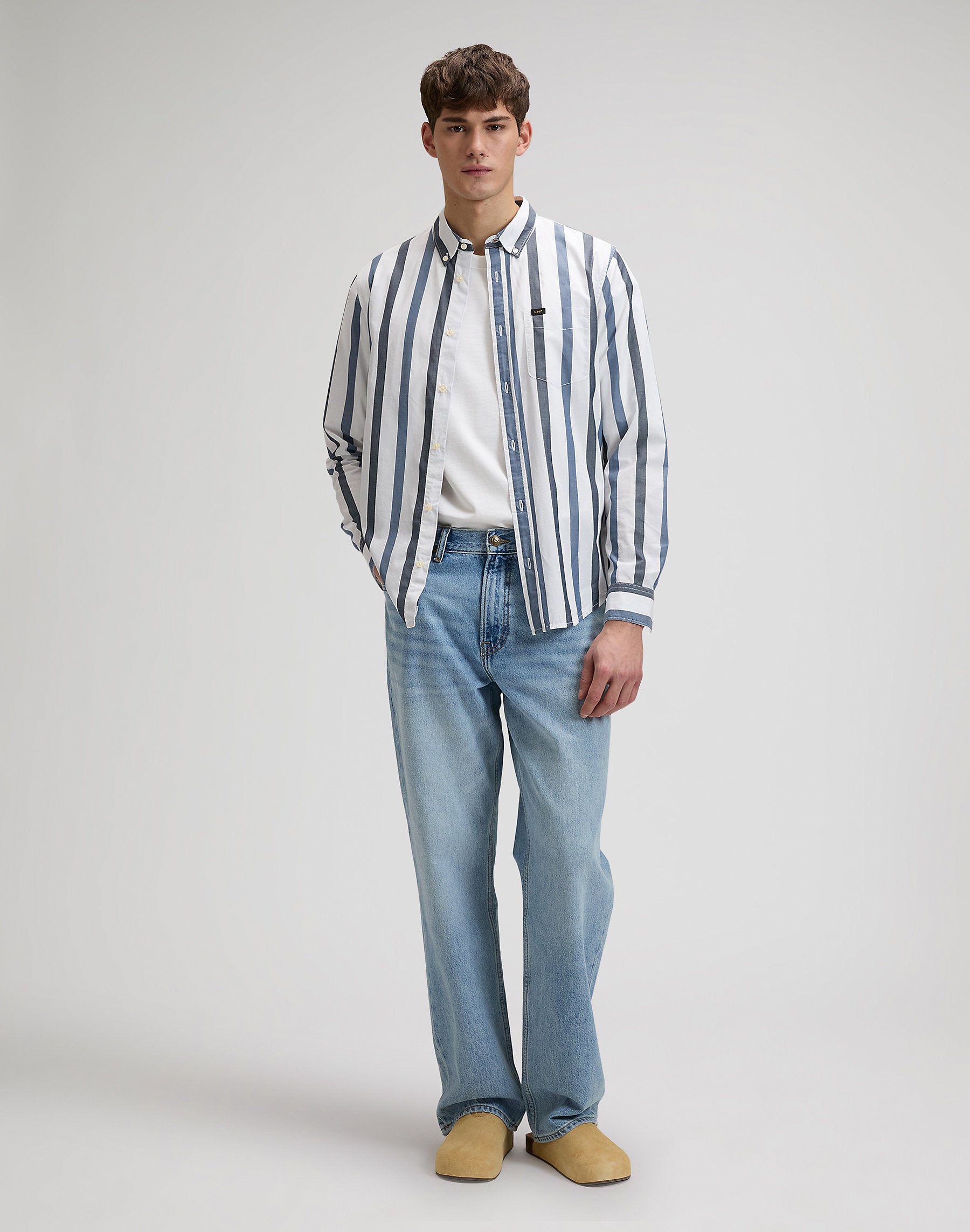 Chemise Lee Button-Down Tonal Rivet Navy — Homme Appart17