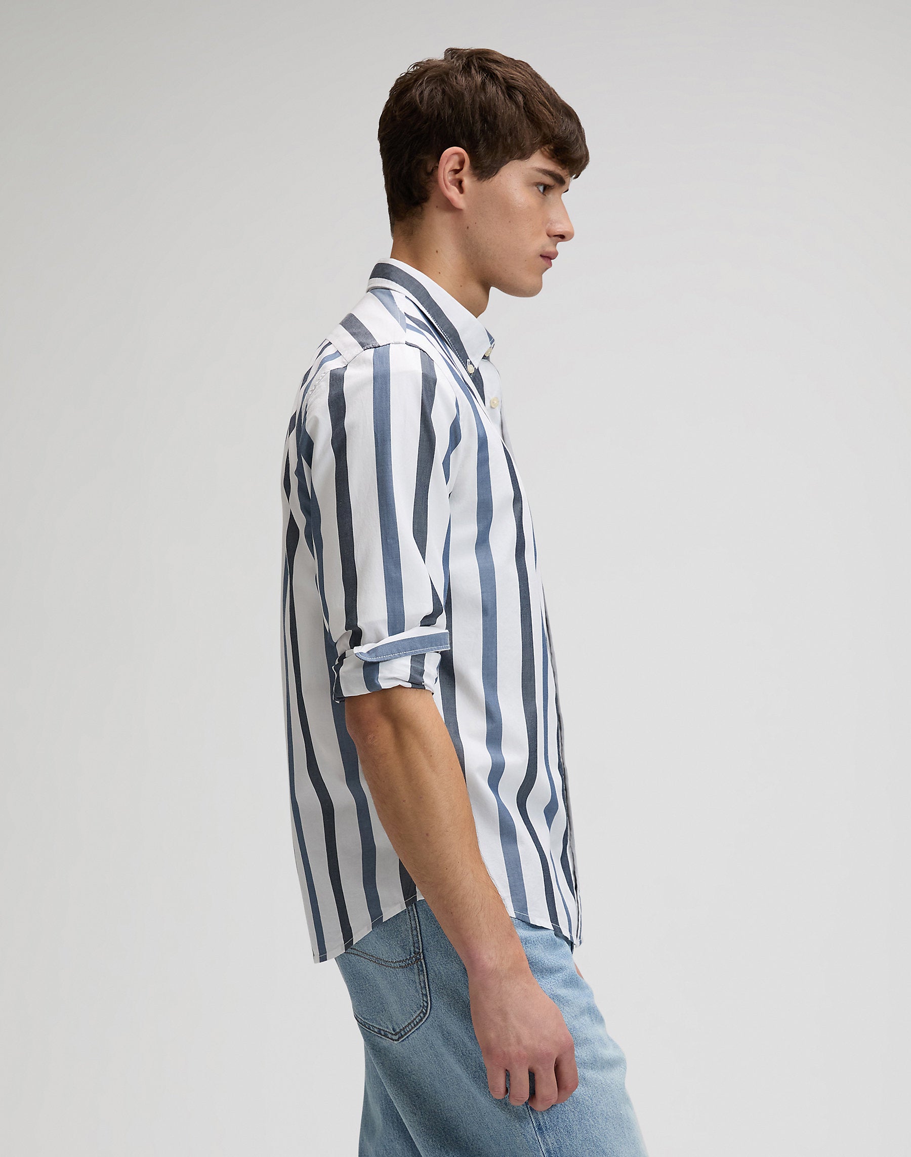 Chemise Lee Button-Down Tonal Rivet Navy — Homme Appart17