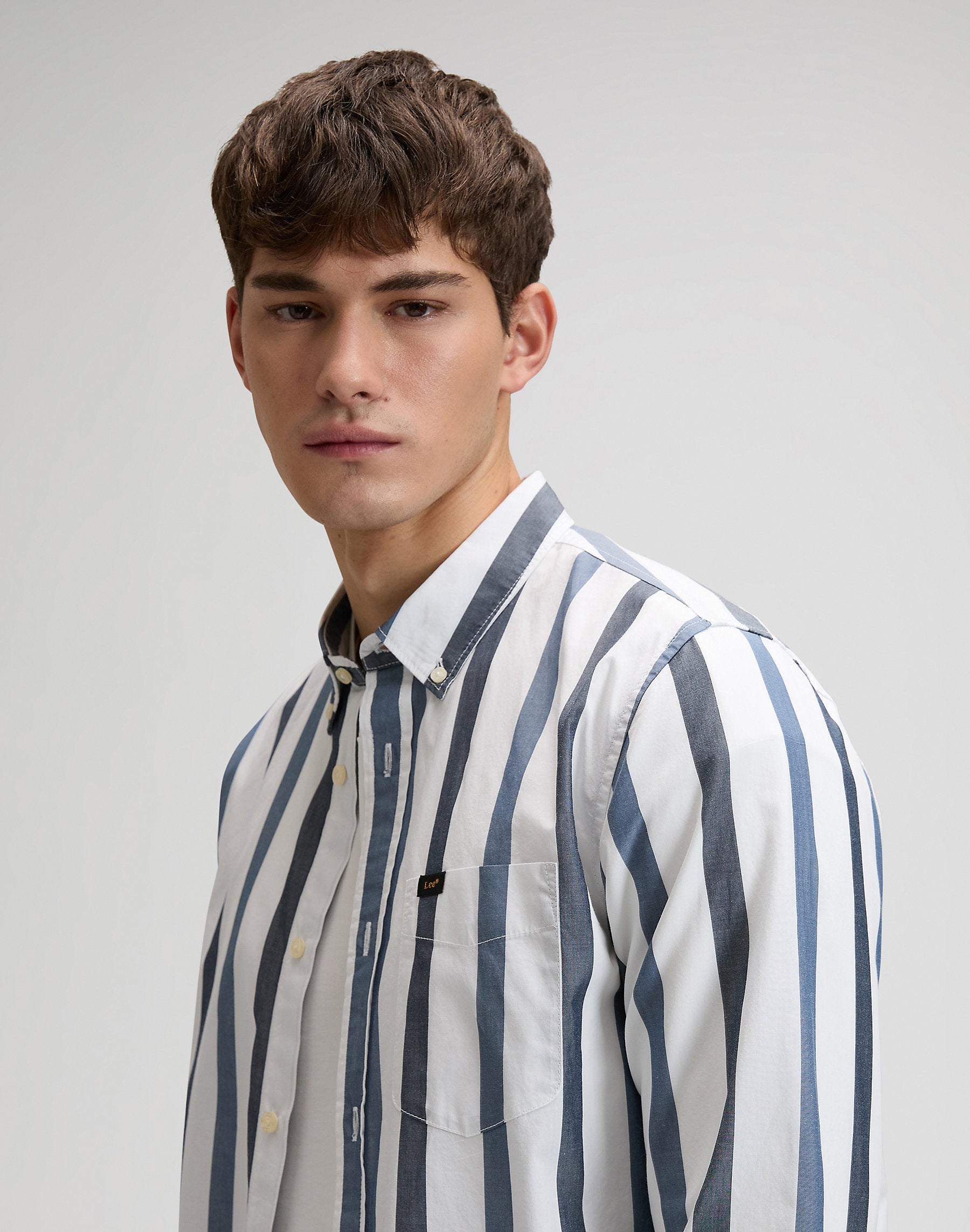 Chemise Lee Button-Down Tonal Rivet Navy — Homme Appart17