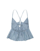 Top peplum Lee à fines bretelles Indigo Stripe — Femme Appart17