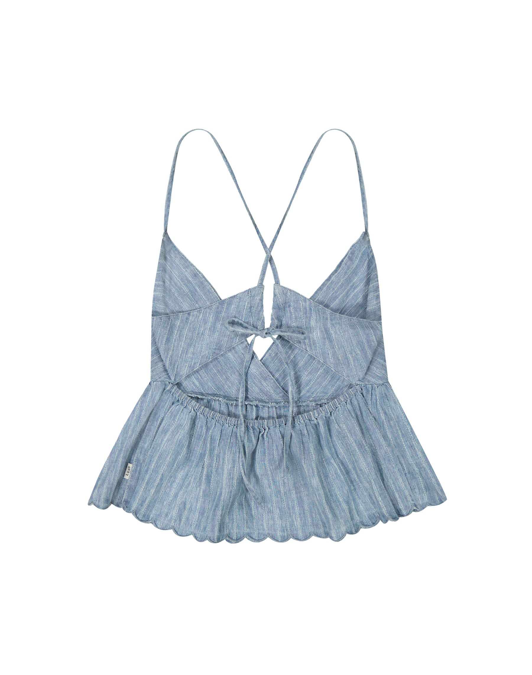 Top peplum Lee à fines bretelles Indigo Stripe — Femme Appart17