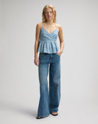 Top peplum Lee à fines bretelles Indigo Stripe — Femme Appart17
