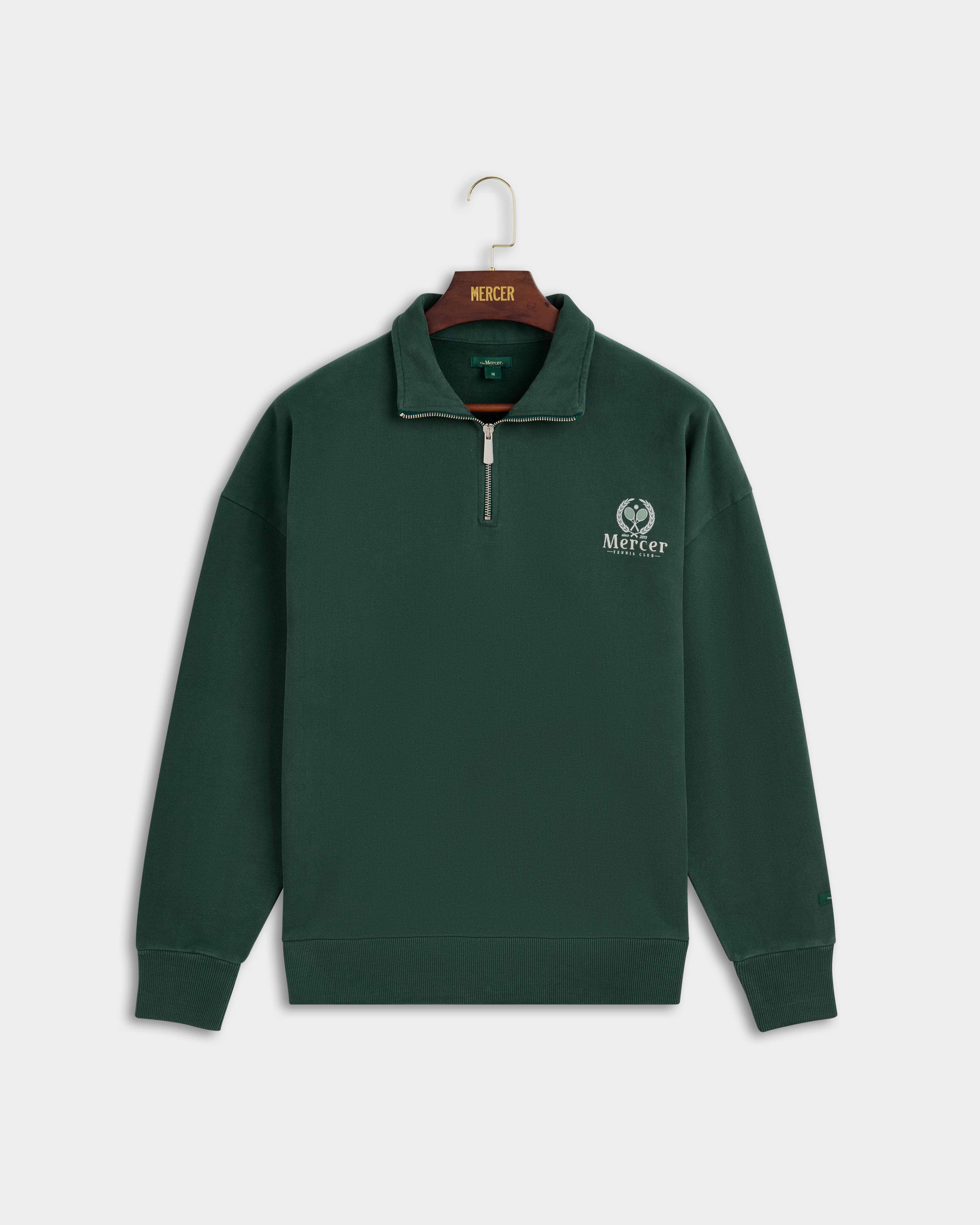 Tennis Quarter Zip Green — Mercer Amsterdam Green Appart17