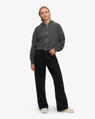 Colorful Standard Organic Crop Zip Hood Sweatshirt zippé court Faded Black