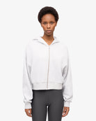 Colorful Standard Organic Crop Zip Hood Sweatshirt zippé court Snow Melange