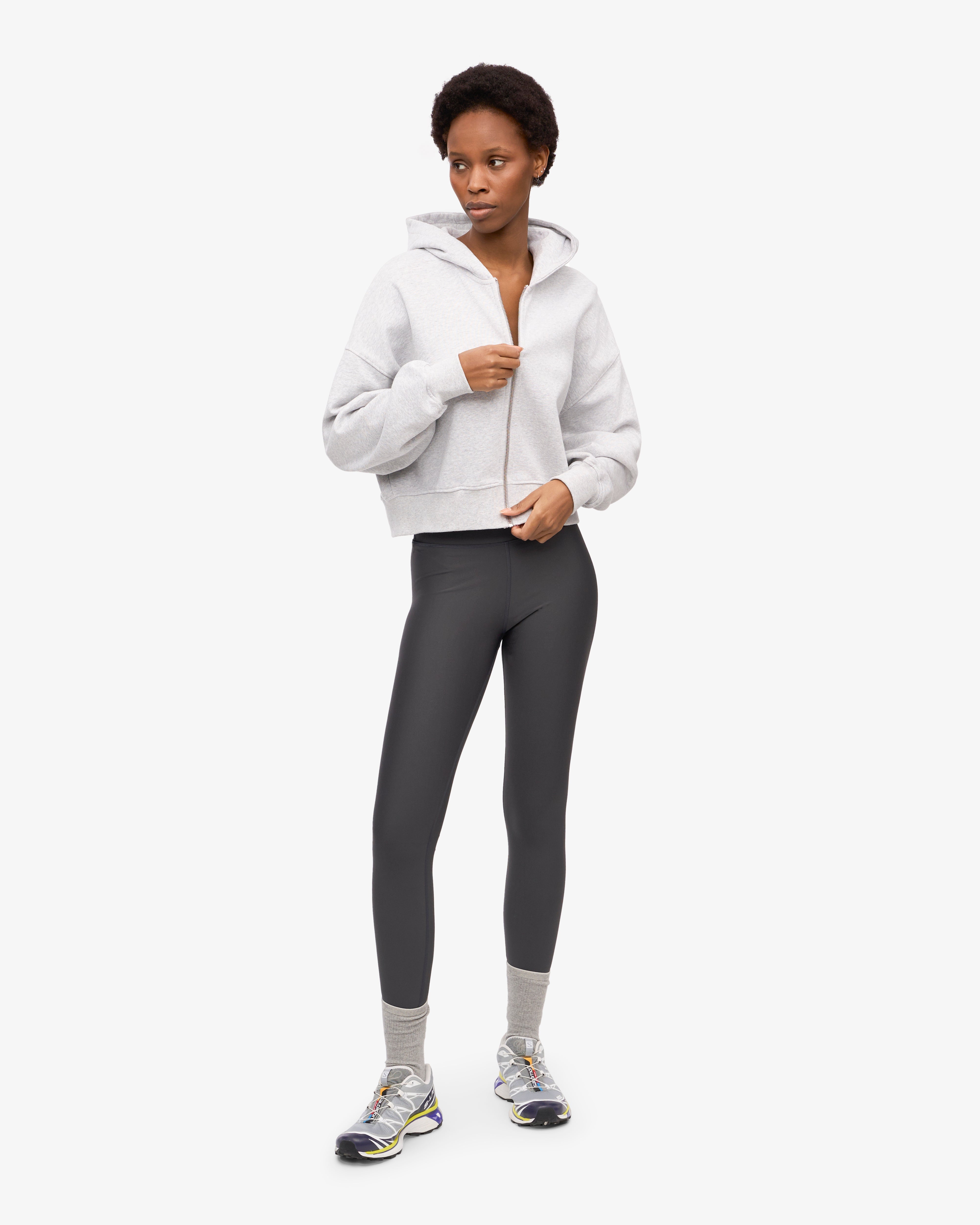 Colorful Standard Organic Crop Zip Hood Sweatshirt zippé court Snow Melange